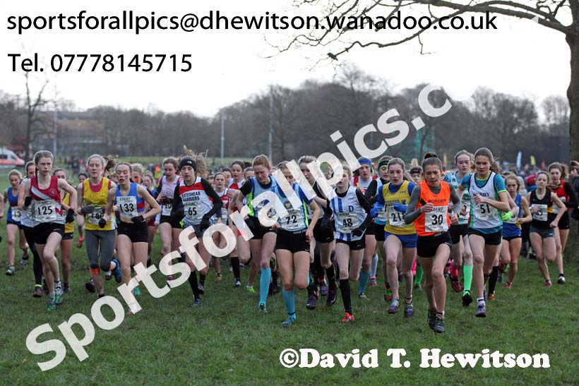 Girls under-15 Northern Cross Country Champs., Witton Park, Blackburn. Photo: David T. Hewitson/Sports for All Pics